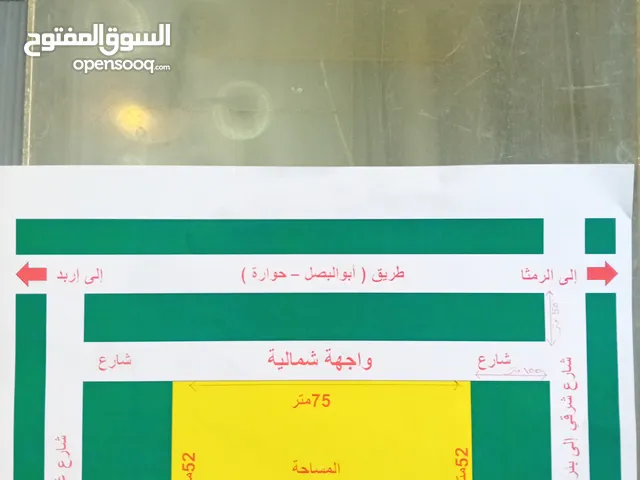 أرض للبيع في منطقة الفلل الغربية للرمثا (كوشان مستقل)