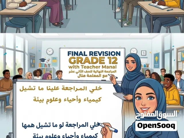 معلمة ثاني عشر كيمياء وأحياء وعلوم بيئية
