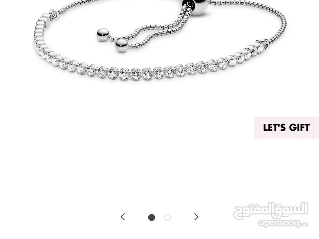 PANDORA  RHODIUM PLATED SILVER BRACELET WITH CLEAR CUBIC ZIRCONI
