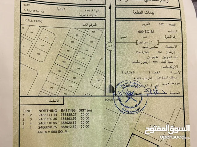 للبيع ارض سكني