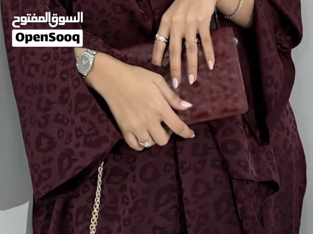 عباية عنابي فخمة طويلة – ستايل كيمونو راقي