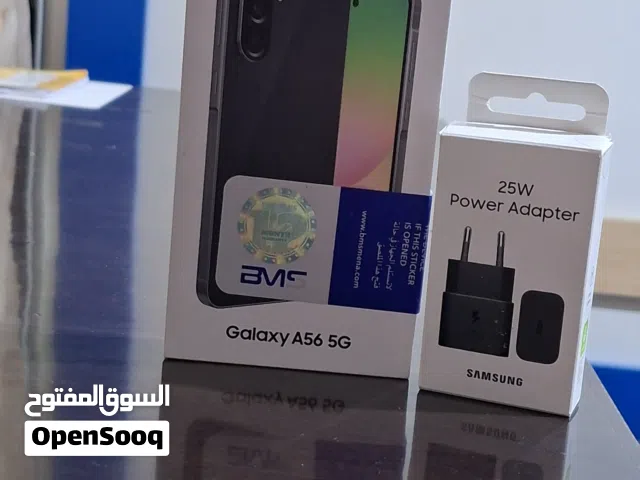 جالاكسي A56 سامسونج رمادي مستعمل بحالة ممتازة مع شاحن وكرتونة - سعة 128 جيجابايت