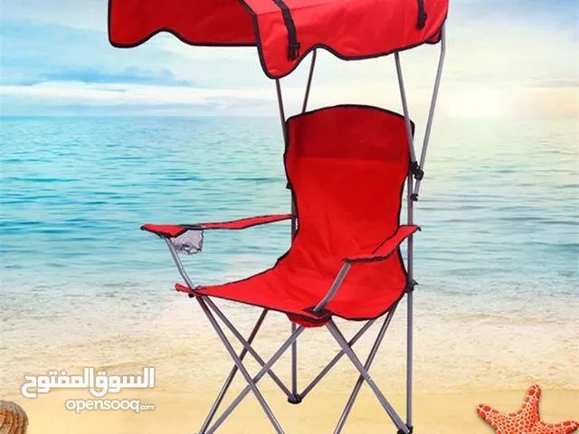 كرسي محمول قابل للطي مع مظلة مدمجة قابلة للفصل للتخييم والرحلات.  - يمكنك الاستمتاع بالظل والنسيم في