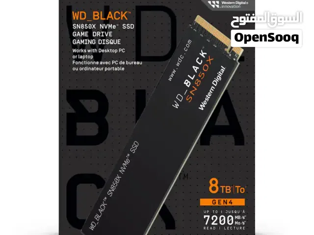 WD_Black SN850X 8TB NVMe SSD - M.2 2280, Up to 7,300 MB/s
