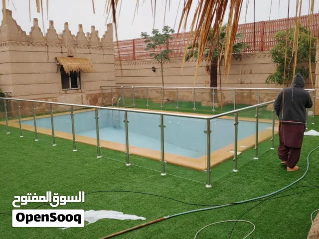 حواجز مسابح استانلس ستيل وزجاج