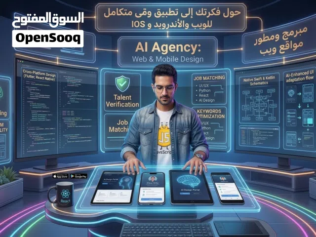 ابنِ هويتك الرقمية المتكاملة: برمجة وتطوير مواقع الويب وتطبيقات (iOS / Android) باحترافية.