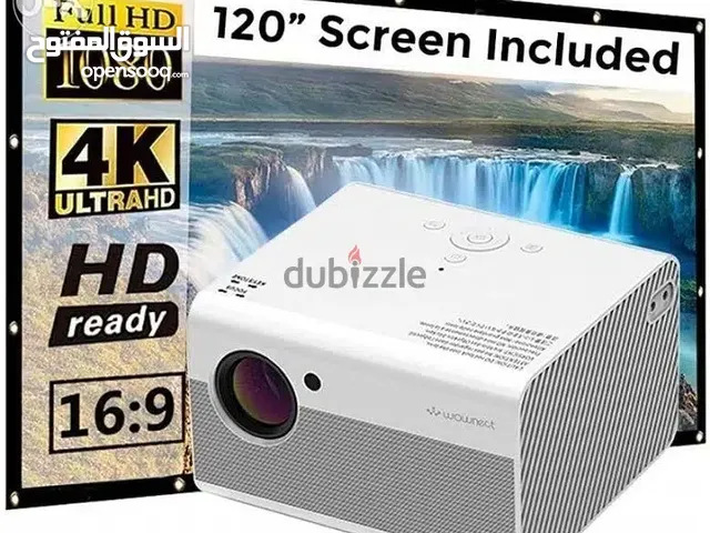 Wownect Home LED Smart Android 4K Projector HD [ 5000 Lumens ] with screen