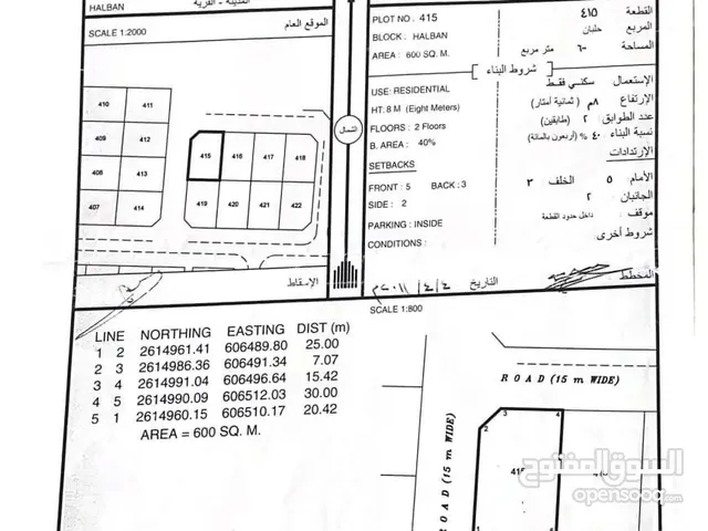 ارض سكنيه حلبان خلف الجامعه الالمانيه