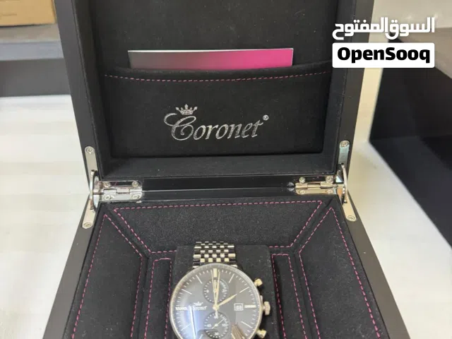 ساعة Coronet Swiss Made الأصلية مرصعة بالألماس