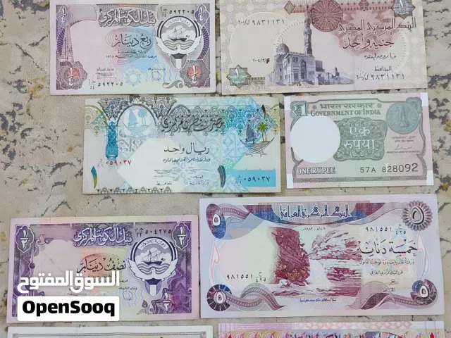 فررصة ما تتكرر 10 عملات ورقية خليجية و عربية مع هدية حجر عقيق عماني  اقرأ الوصف مهم.