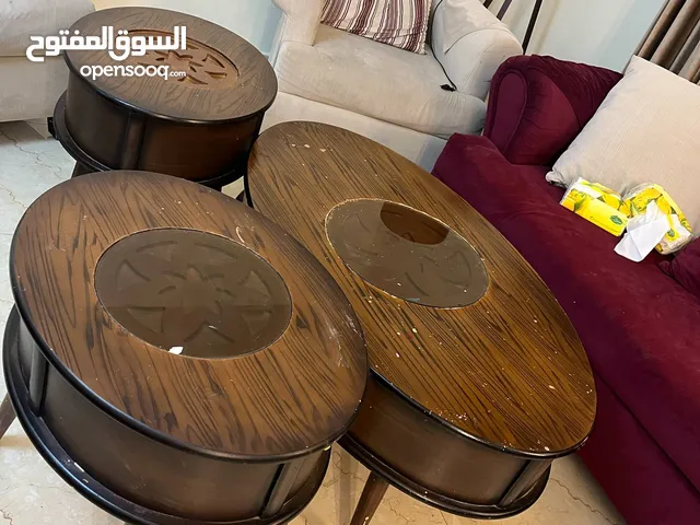 طقم طاولات وسط خشب زان
