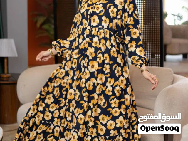 فستان فسكوز قطن تركي معالج ضد الإنكماش