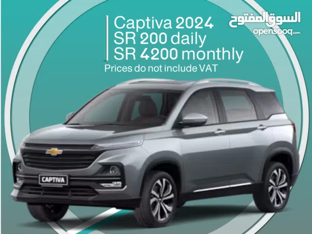Chevrolet Captiva 2024 for rent in Khamis Mushait - 7-Seater SUV - Free delivery for monthly rental