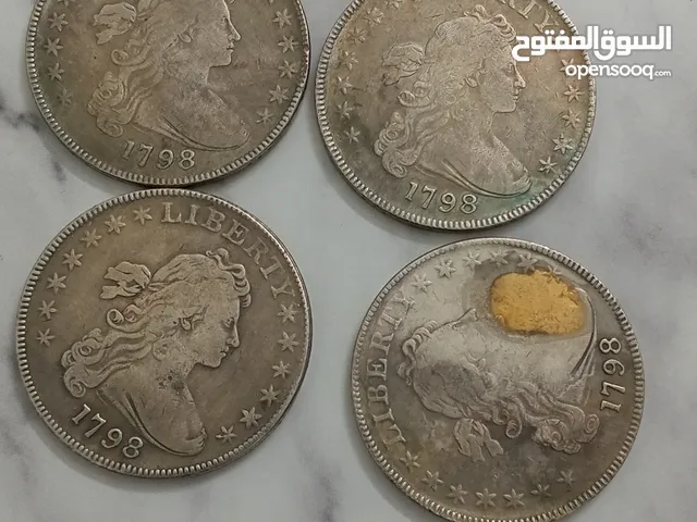 عملات معدنية أمريكي وفرنسي انتيك تراثي قديم