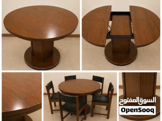 Vintage Extendable Dining Table Set – 5 Chairs