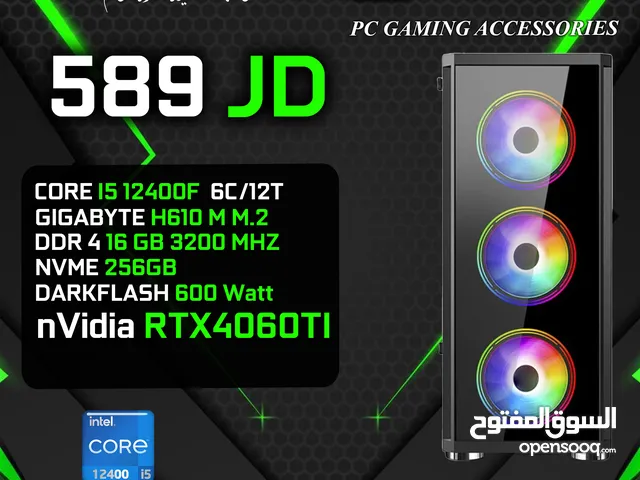 اقوى العروض من ايبكس CORE I5-12400F - RAM 16GB - RTX 4060TI جديد كفالة سنة