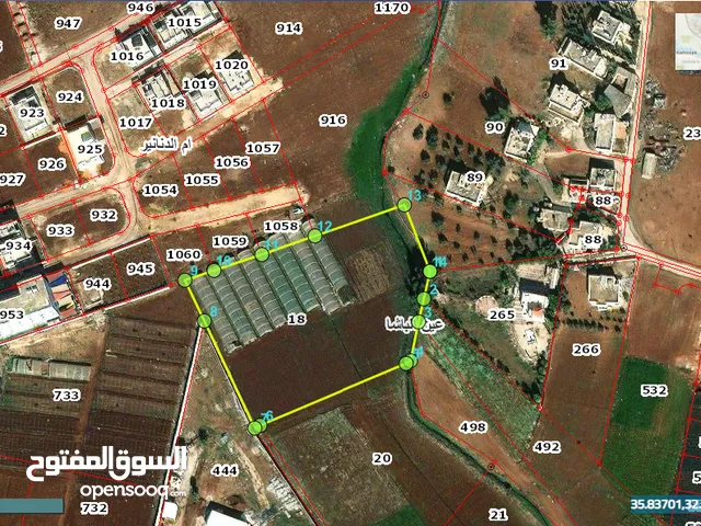قطعة ارض 400 م  من اصل 10 دونمات  خلف مستشفى الامير حسين