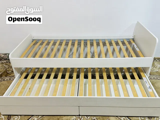 IKEA bed with underbed + storage drawers (with 1 mattress) (White)