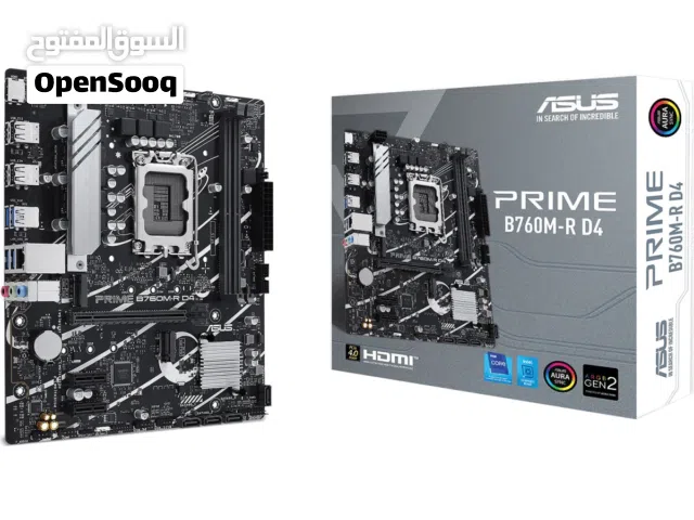 مذربورد ايسوس لمعالجات انتل جيل 12 + 13 + 14 - ASUS PRIME B760M-R D4 ARGB/DDR4 LGA 1700 MOTHERBOARD
