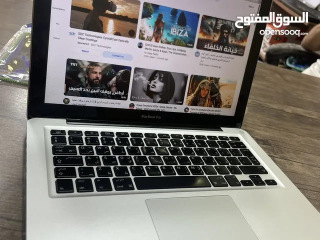 لابتوب معدن قوي ابل MAC BOOK PRO كيبورد مضئ عربي آنجليزي بطاريه ممتازه