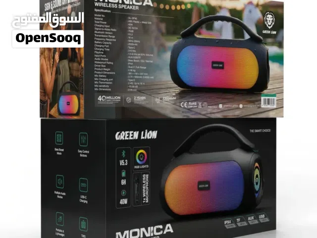 سماعة جرين ليون مونيكا لاسلكية مع مايك بقوة 40W وبطارية 2000mAh