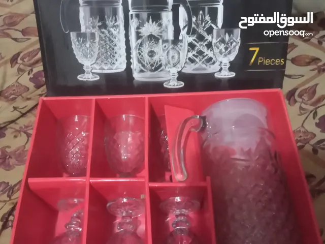 2 طقم كؤوس كريستال محفور كوب + دورق