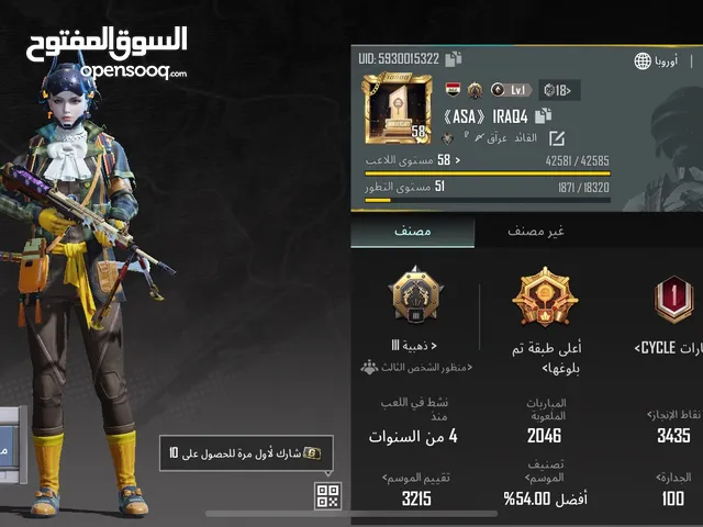 Pubg Accounts and Characters for Sale in Al Batinah