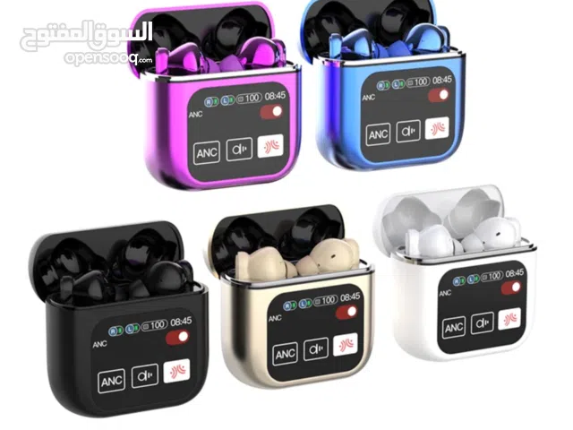 سماعات بلوتوث headphone متوافقه مع الاندرويد والايفون واللابتوب ، تجي مع شاشه صغيره للتحكم بميزاتها