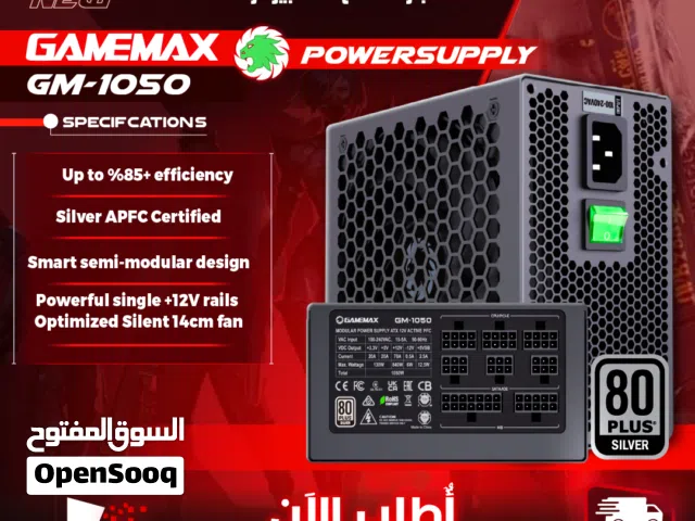 GameMax مزود طاقه باور سبلاي جيماكس بيسي PC تجميعة  Power Supply 1050 Pro BK