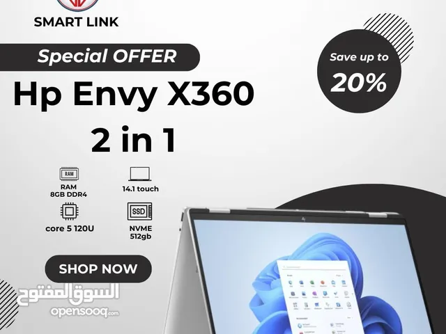 لابتوب HP Envy x360 2-IN-1 Core 5 120U 512GB SSD 8GB 14.0 TOUCHSCREEN WIN11