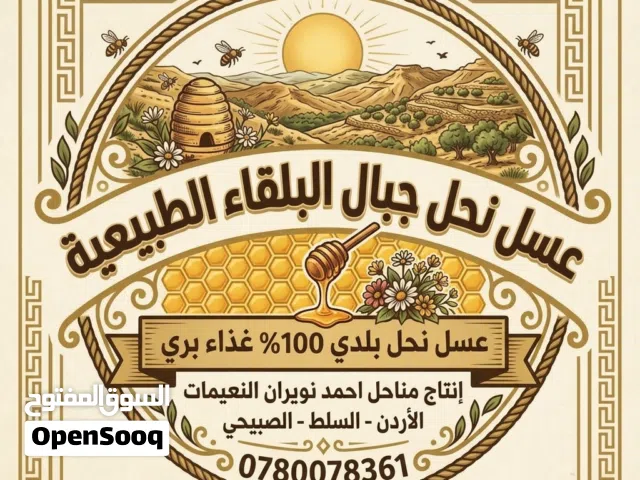 عسل نحل بلدي منطقة السلط الصبيحي غذاء النحل بري