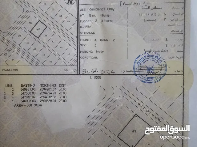 ارض سكنية للبيع الرستاق/ المزاحيط