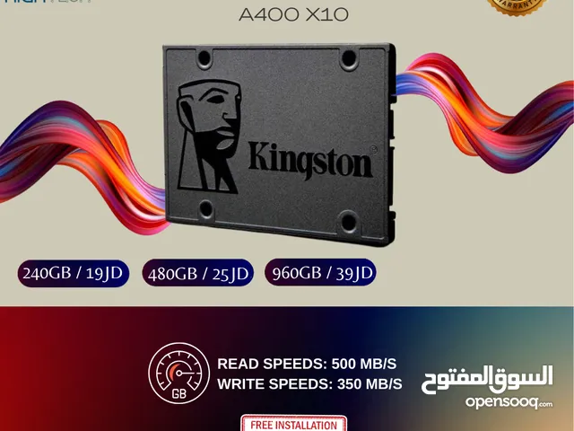 قرص صلب داخلي عالي الأداء هارديسك SSD داخلي - Kingston A400-X10 SATA Internal SSD-