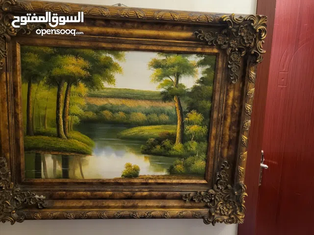 برواز خشب زان محفور يدوي ورسم زيتي يدوي فاخر جدا يصلح للفلل والقصور ثقيل