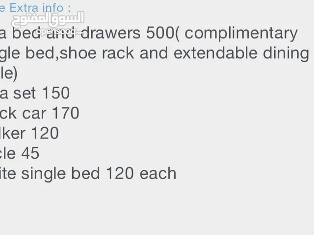 Final exit sale, bed and drawers and kids items