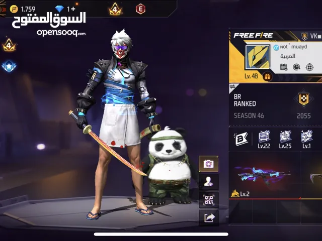 بيع حساب فري فاير لڤل 48