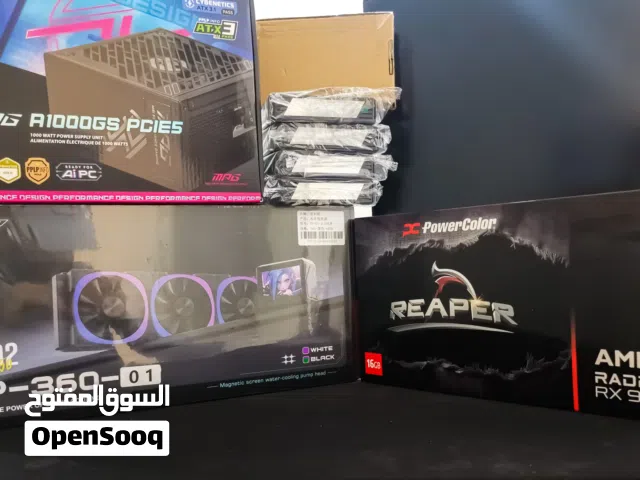 مجموعة قطع PC جديدة كرت AMD 9070XT باور سبلاي MSI 1000W مبرد معالج LOVINGCOOL 360mm مراوح Lovingcool