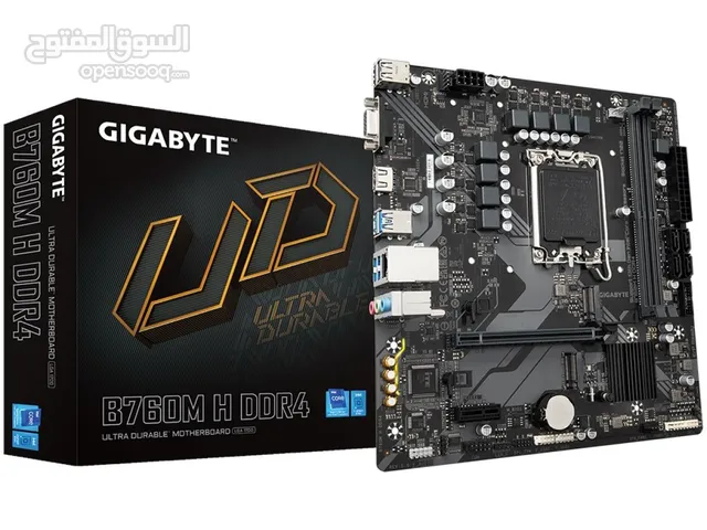 مذربورد جيجابايت لمعالجات انتل جيل 12 + 13 + 14 - GIGABYTE UD B760M-H/DDR4 LGA 1700 MOTHERBOARD