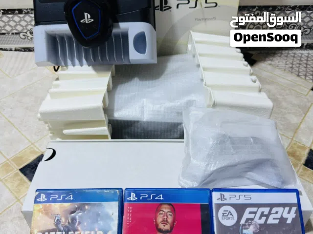 بلي فايف فات شرط الفحص والضمان مع 3 اقراص واستان تبريد بلي وشحن يدات وسماعات كيمنك الاصليه