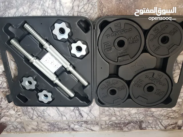 دمبل ديمبلز شنطه خاصه بالاوزان منزليه كمال الاجسام وزياده اللياقه صناعه تركيه مجموع الاوزان 20 كيلو