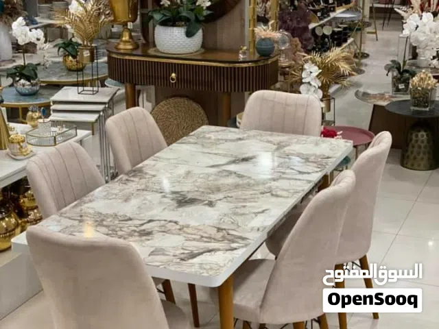 طاولة سفرة 6 كراسي (مكفول ) جميع الالوان يوجد توصيل اقل سعر في المملكة طاولات