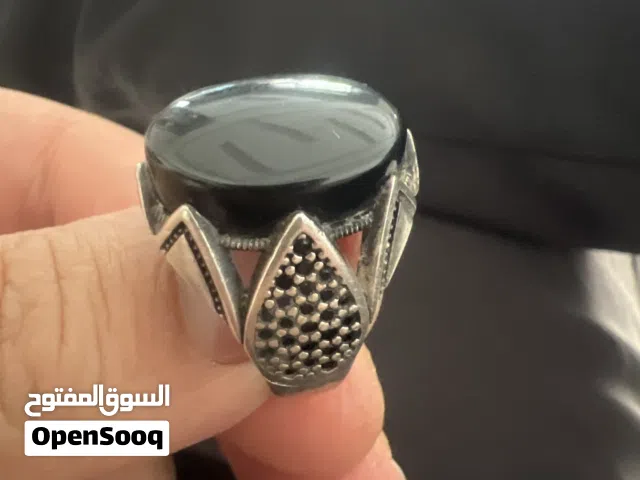 خاتم عقيق اسود مميز