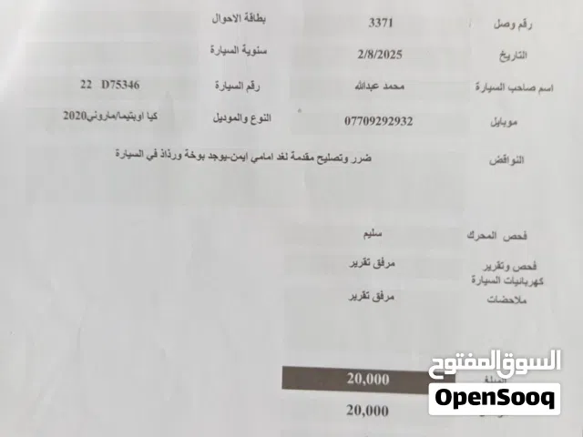 2020 كيا اوبتيما EX