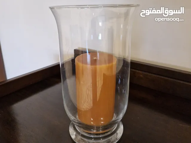 Glass hurricane lamp 25cm plus Zara Home candle