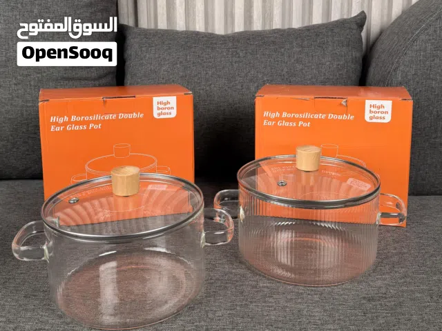 طقم قدور زجاج بوروسيليكات