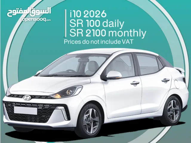Hyundai i10 2026 for rent in Dammam - Free delivery for monthly rental