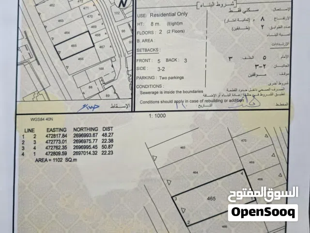 ارض سكني في موقع ممتاز في كروان على الشارع العام وخلفها البحر في وسط صحار وقريبه من الخدمات والمسجد