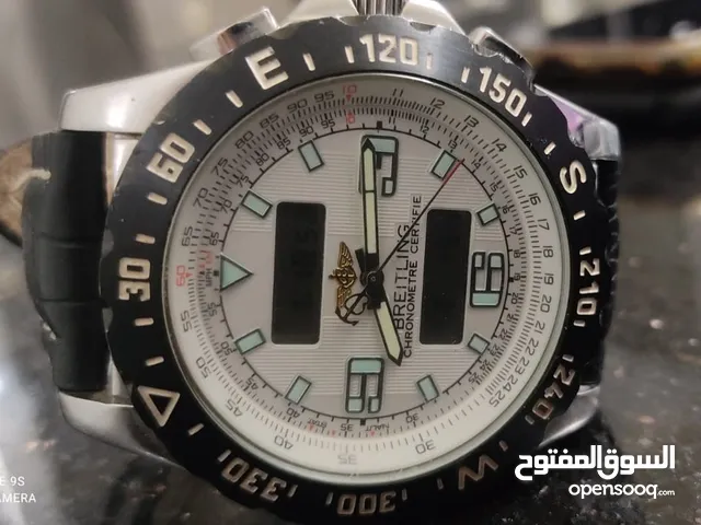 ساعة بريتلنج عقارب و ديجيتال من دبي نفس مواصفات الاصلية من حيث الوزن المواصفات المظهر