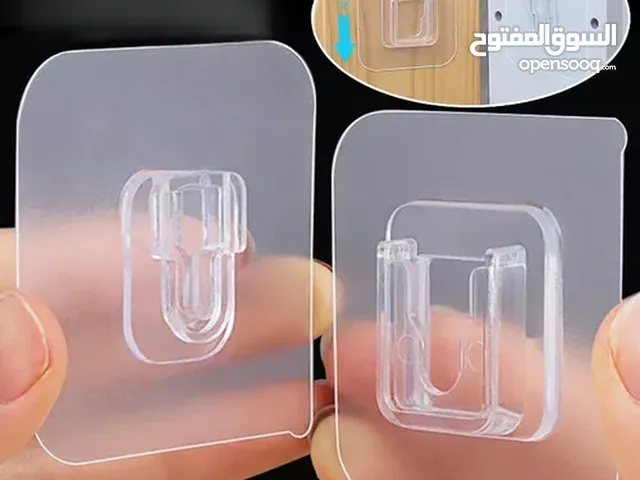 خطافات حائط لاصقة مزدوجة الوجهين تصميم أنيق وشفاف غير مرئي مناسب تمامًا للديكور المنزلي عدد سبعه