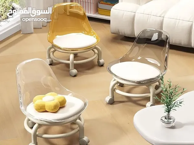 كرسي دوار 360 درجة بحجم مريح مع عجلات مناسب للبالغين والاطفال والمنزل والمكتب مقاوم للصدمات شفاف